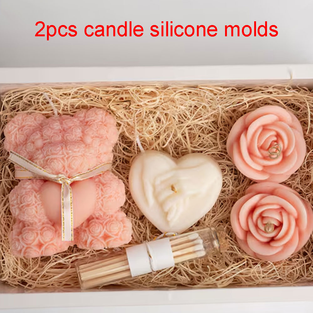 Candle Making Kits - Oyuncak Ayı Isı Gül Silikon Mum