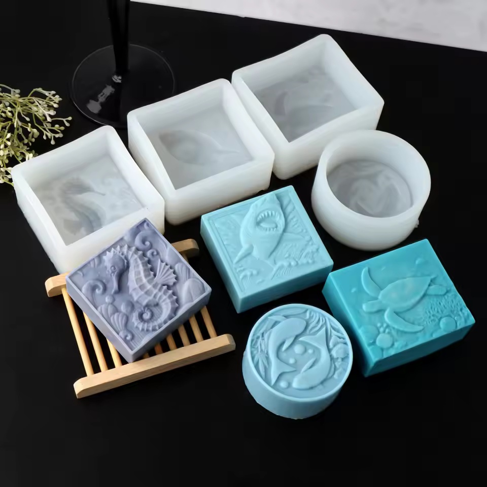 Candle Making Tutorial - 3D Denizatı Silikon Sabun Kalıbı DIY
