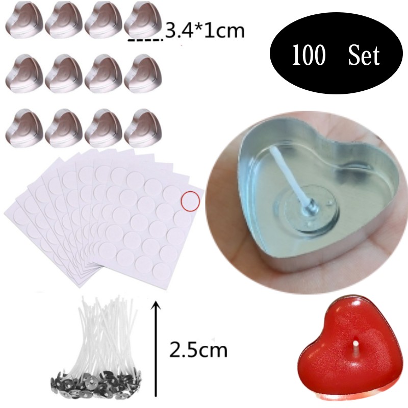 100 Takım Kalp şeklinde Boş Al - Candle Making Kits incelemesi ve fiyatı