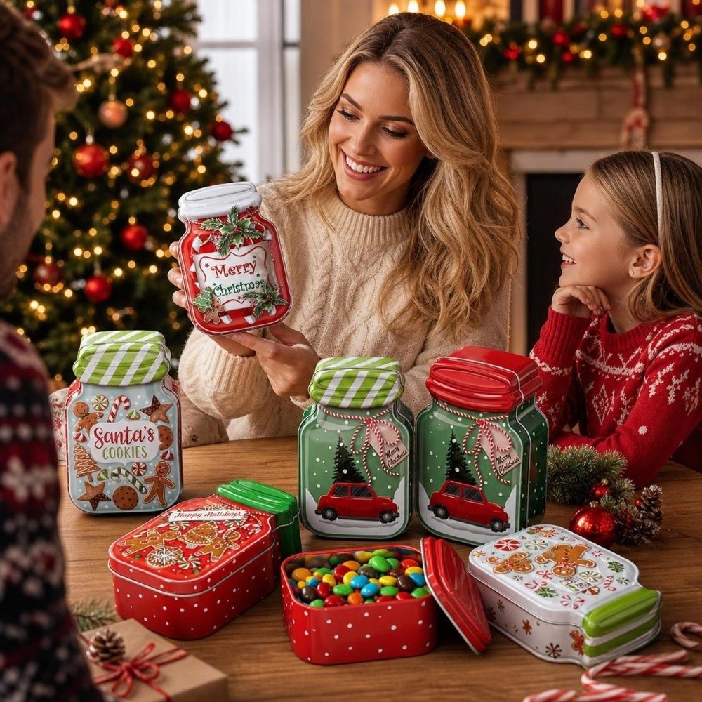 Kapaklı Metal Noel Teneke Kutu - Tin Container Lid incelemesi ve fiyatı