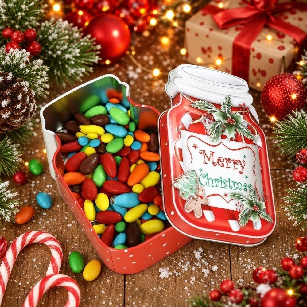 Kapaklı Metal Noel Teneke Kutu - Tin Container Lid incelemesi ve fiyatı