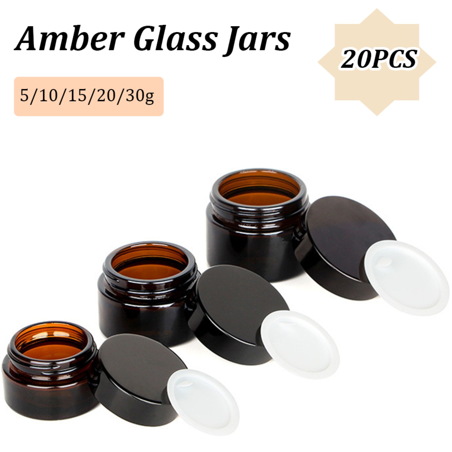 20 adet küçük amber cam kavano - Candle Making Jars With Lids incelemesi ve fiyatı